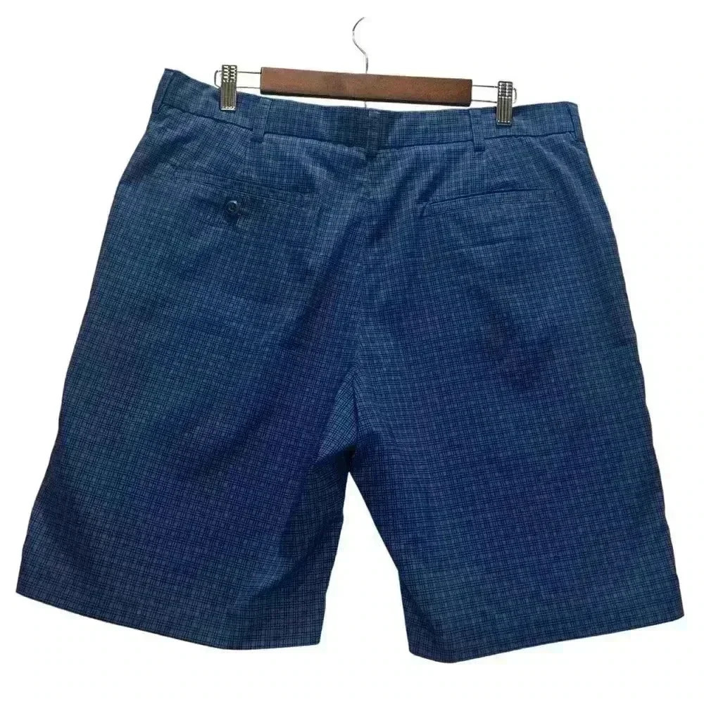 (Sold)PGA Tour Golf Shorts Blue Plaid Golf  Shorts Lightweight Pockets  Size 36 - Picture 3 of 7